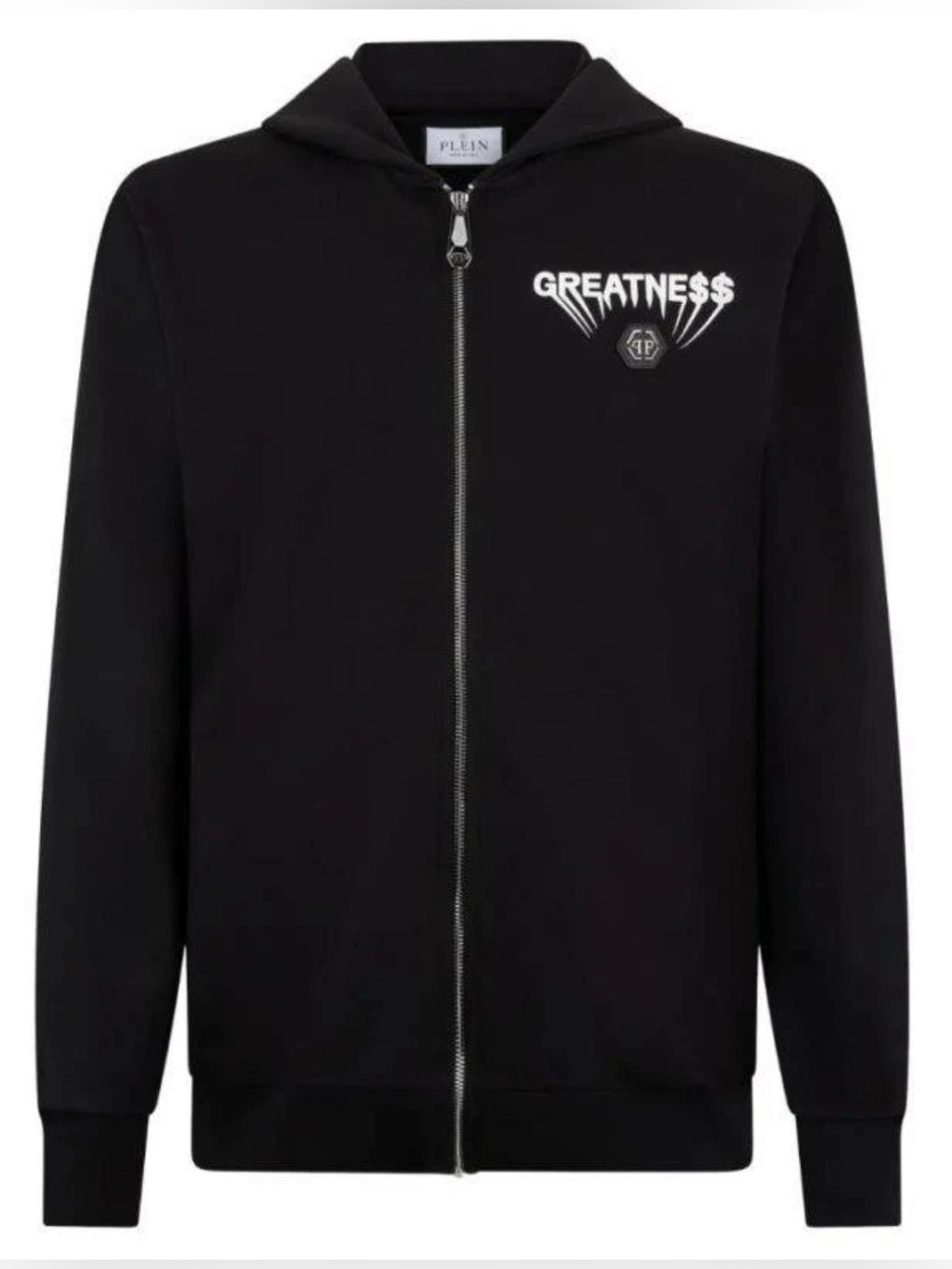 Philipp Plein Black 'Greatness' Zip-Up Hoodie